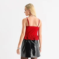 Jingle Ball Womens Juniors Sweetheart Neck Sleeveless Camisole