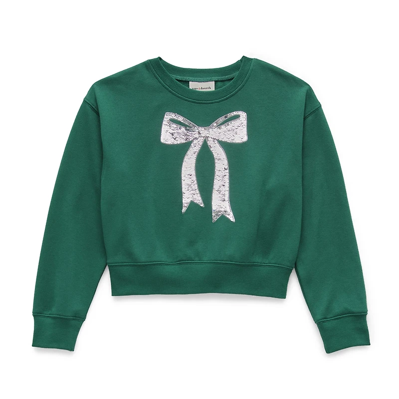Jingle Ball Girls Round Neck Long Sleeve Sweatshirt