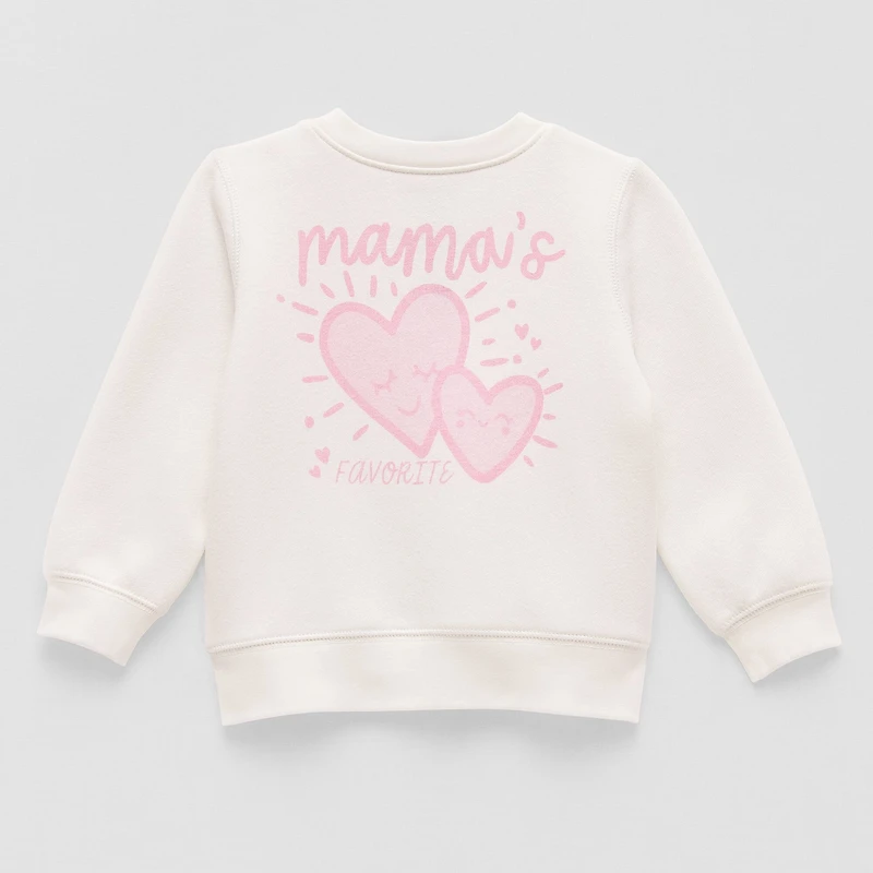 Okie Dokie Baby Girls Round Neck Fleece Long Sleeve Sweatshirt