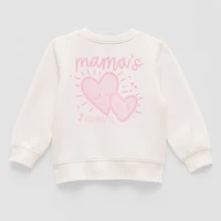 Okie Dokie Baby Girls Round Neck Fleece Long Sleeve Sweatshirt