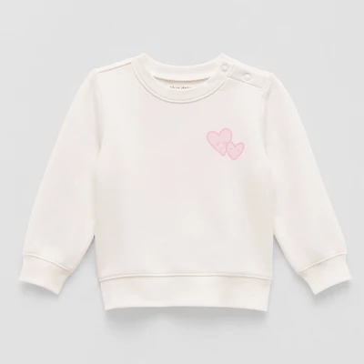 Okie Dokie Baby Girls Round Neck Fleece Long Sleeve Sweatshirt