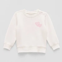 Okie Dokie Baby Girls Round Neck Fleece Long Sleeve Sweatshirt