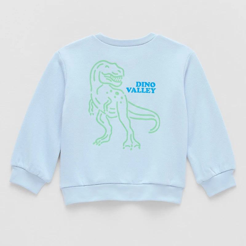 Okie Dokie Toddler & Little Boys Crew Neck Fleece Long Sleeve Sweatshirt