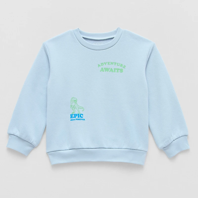 Okie Dokie Toddler & Little Boys Crew Neck Fleece Long Sleeve Sweatshirt