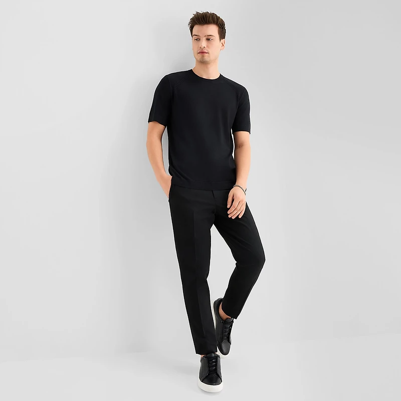 J. Ferrar Solid Mens Crew Neck Short Sleeve Pullover Sweater