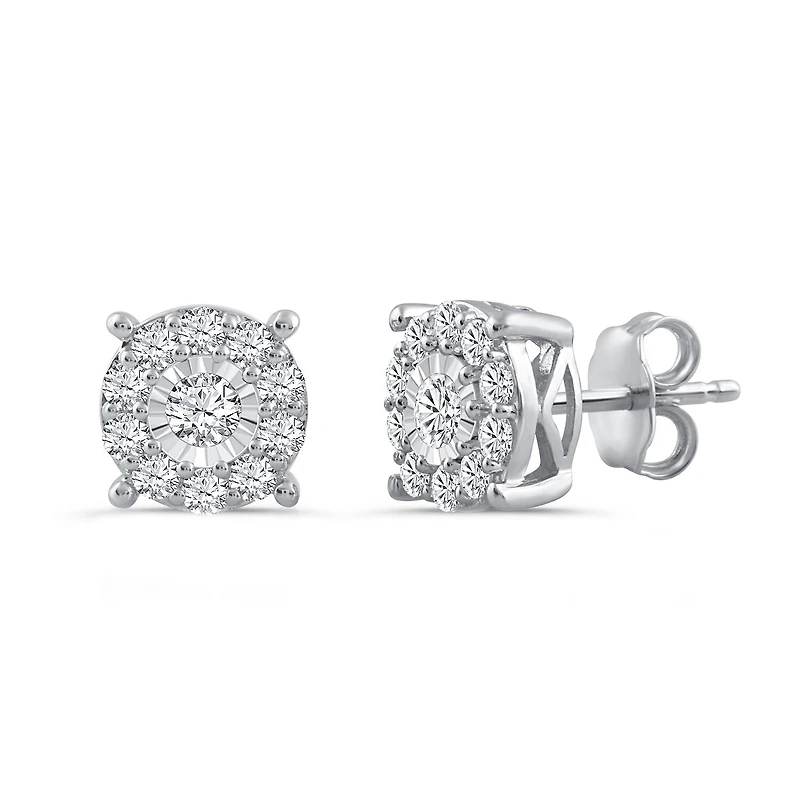 Womens 1 CT. T.W. Natural White Diamond Sterling Silver 2-pc. Jewelry Set