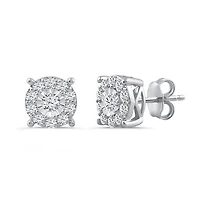 Womens 1 CT. T.W. Natural White Diamond Sterling Silver 2-pc. Jewelry Set