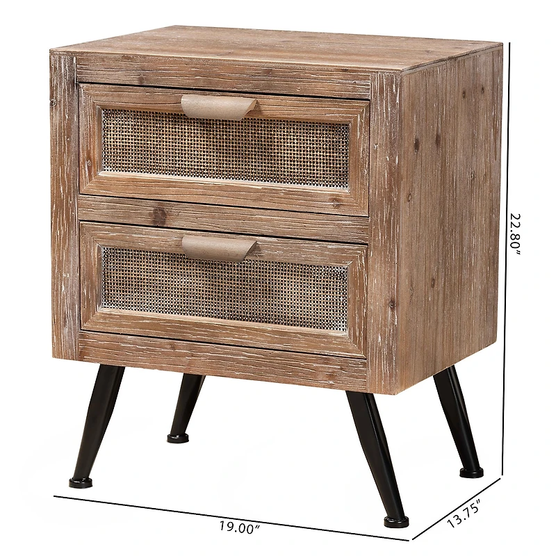 Calida Bedroom Collection Mid Century Nightstand
