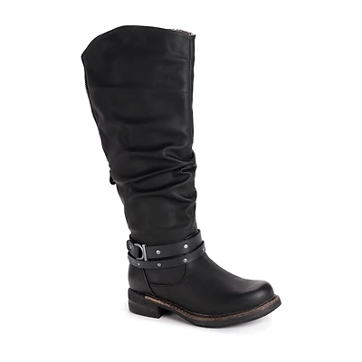 Muk Luks Womens Logger Victoria Stacked Heel Winter Boots