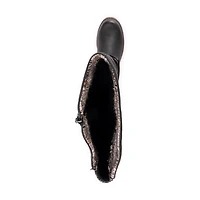 Muk Luks Womens Logger Victoria Stacked Heel Winter Boots