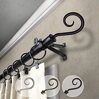 Rod Desyne 13/16" Adjustable Curtain Rod with Curl Finials
