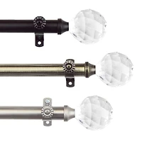 Rod Desyne 13/16" Adjustable Curtain with Faceted Finials