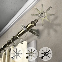 Rod Desyne 13/16" Adjustable Curtain with Sun Finials
