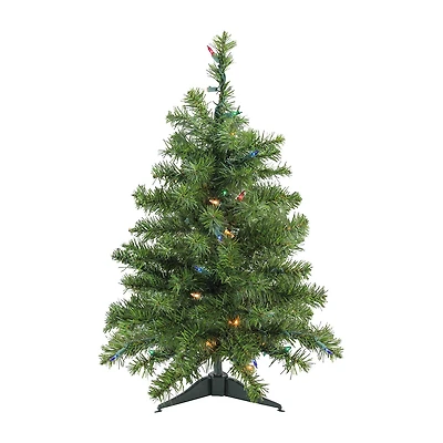 Northlight Pine With Multicolor Lights 2 Foot Pre-Lit Pine Christmas Tree