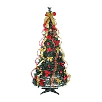 Northlight Gold And Red Pre-Decorated With Clear Lights 6 Foot Pre-Lit Christmas Tree