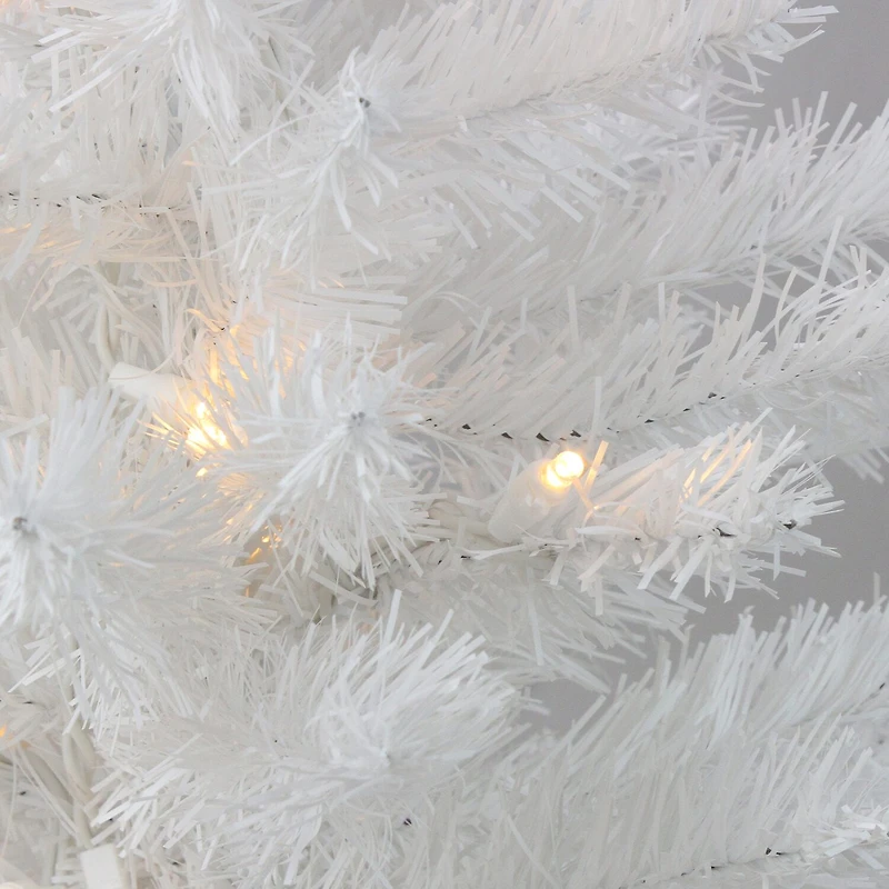 Northlight Snow White Pine With Clear Led Lights 1 1/2 Feet Pre-Lit Christmas Tree