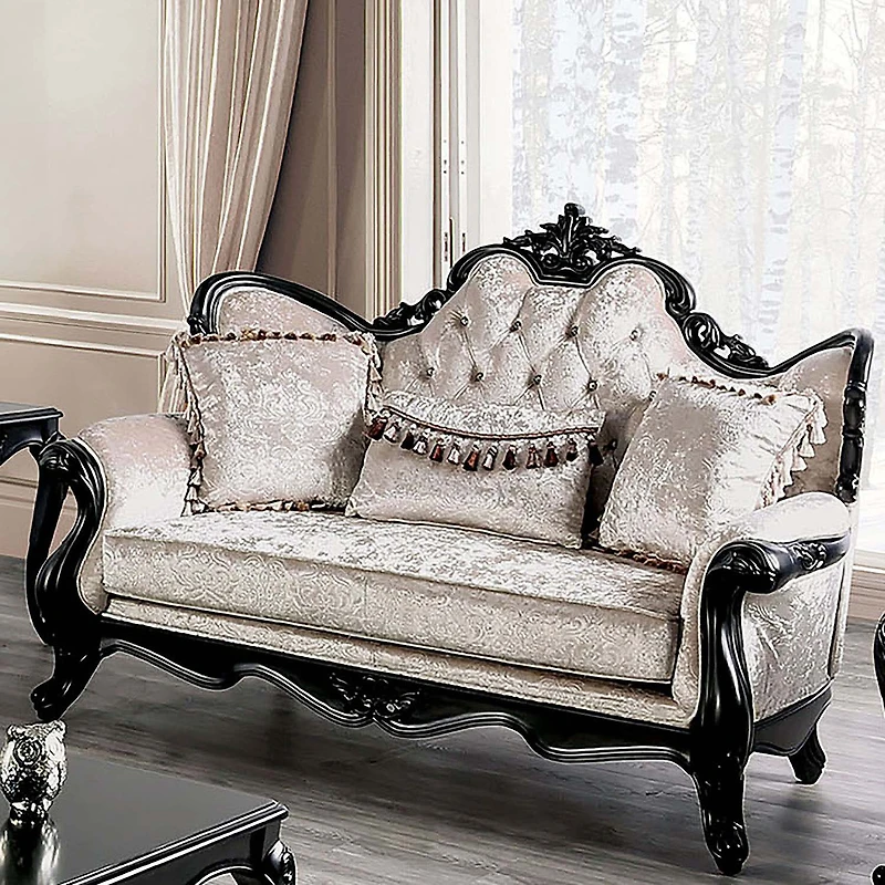 Furniture of America™ Raya Roll-Arm Upholstered Loveseat