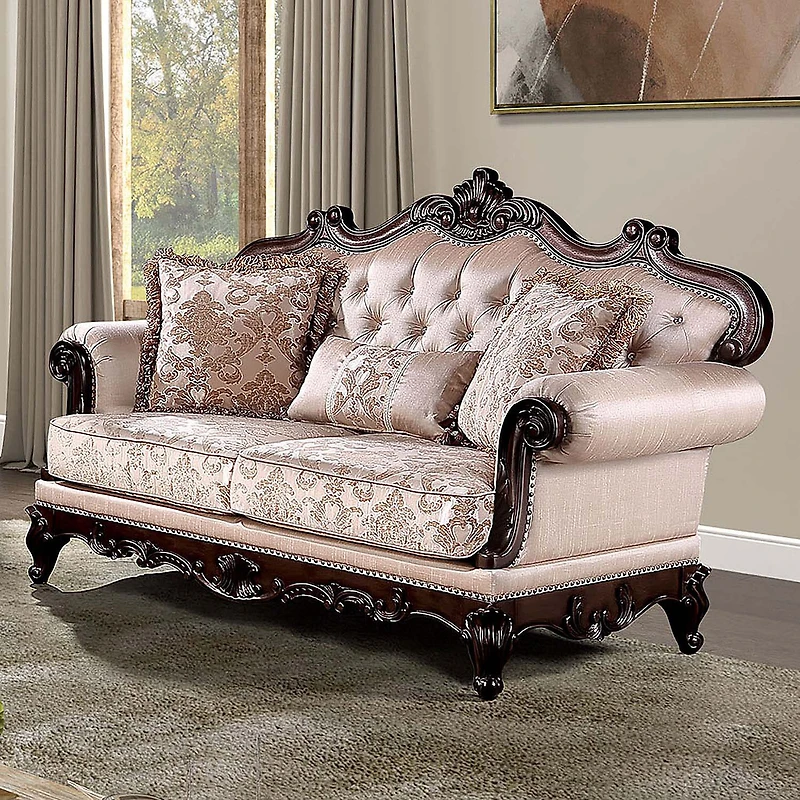 Furniture of America™ Noel Roll-Arm Upholstered Loveseat