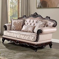 Furniture of America™ Noel Roll-Arm Upholstered Loveseat