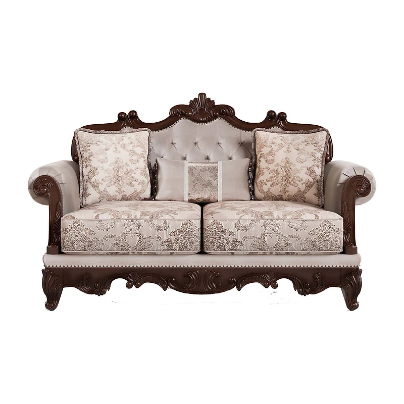 Furniture of America™ Noel Roll-Arm Upholstered Loveseat