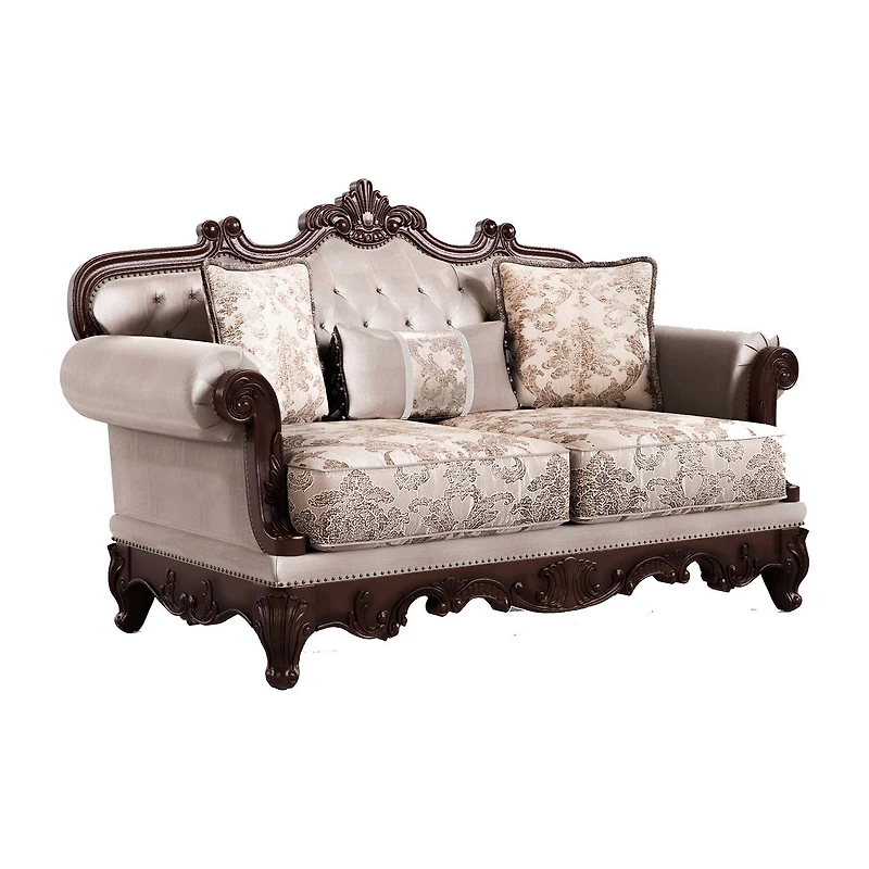 Furniture of America™ Noel Roll-Arm Upholstered Loveseat