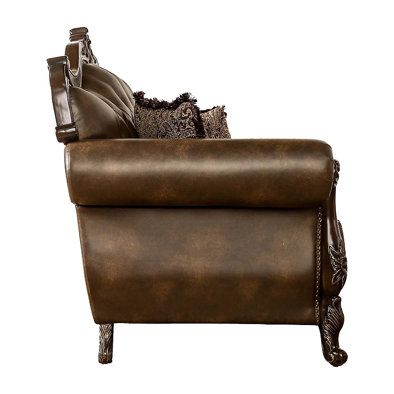 Furniture of America™ Somina Roll-Arm Upholstered Loveseat