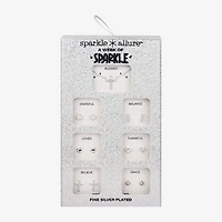Sparkle Allure A Week Of Sparkle Womens Cubic Zirconia Pure Silver Over Brass Cross Heart 7-pc. Jewelry Set