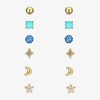 Sparkle Allure A Week Of Sparkle Womens Cubic Zirconia 14K Gold Over Brass Moon Star 7-pc. Jewelry Set