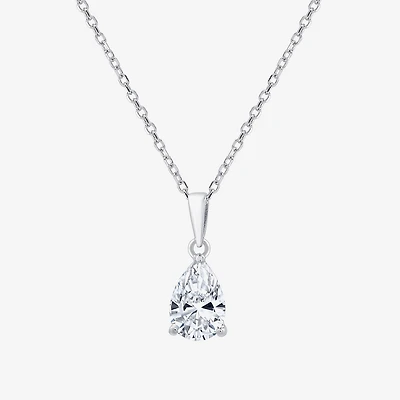 ( F/SI1-SI2 ) Womens 1 CT. T.W. Lab-Grown White Diamond 10K Gold Pear 18 Inch Pendant Necklace