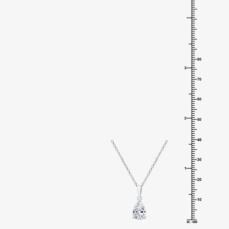 ( F/SI1-SI2 ) Womens 1 CT. T.W. Lab-Grown White Diamond 10K Gold Pear 18 Inch Pendant Necklace