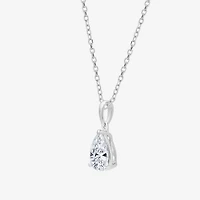 ( F/SI1-SI2 ) Womens 1 CT. T.W. Lab-Grown White Diamond 10K Gold Pear 18 Inch Pendant Necklace