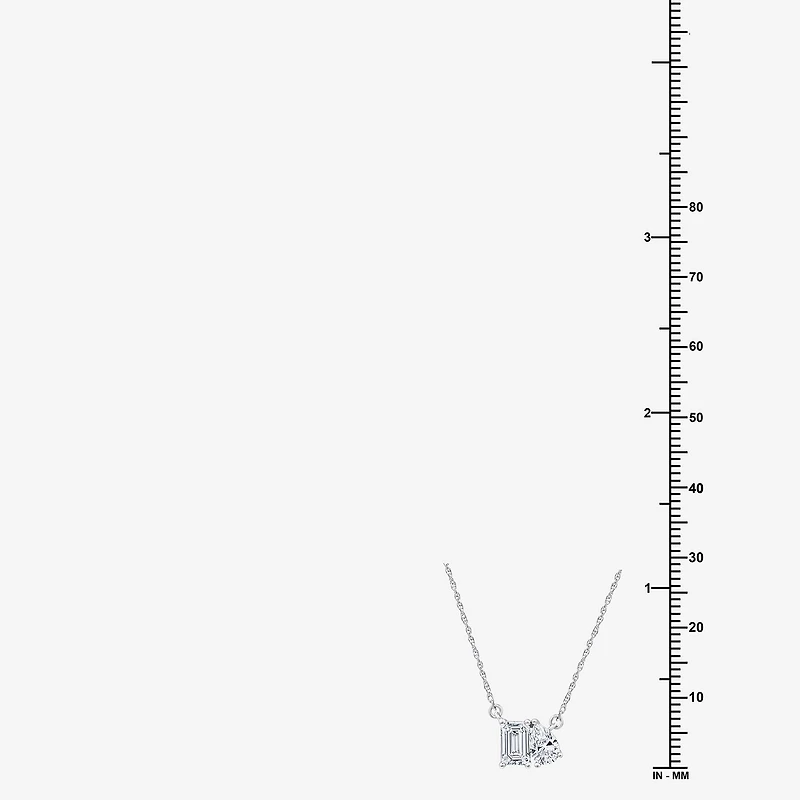 Yes, Please! Womens Lab Created White Sapphire Sterling Silver 18 Inch Pendant Necklace
