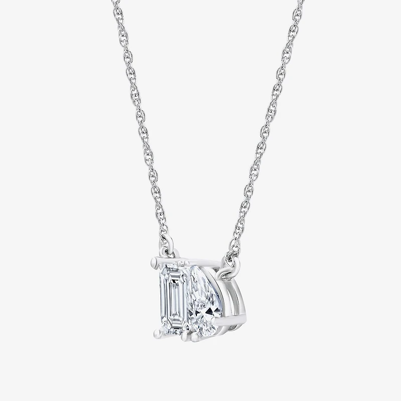 Yes, Please! Womens Lab Created White Sapphire Sterling Silver 18 Inch Pendant Necklace
