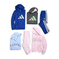 adidas Big Kid Girls Cuffed Mid Rise Regular Fit Fleece Jogger Pant