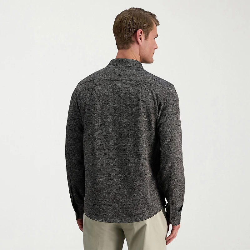 Haggar Stretch Twill Mens Long Sleeve Regular Fit Button-Down Shirt