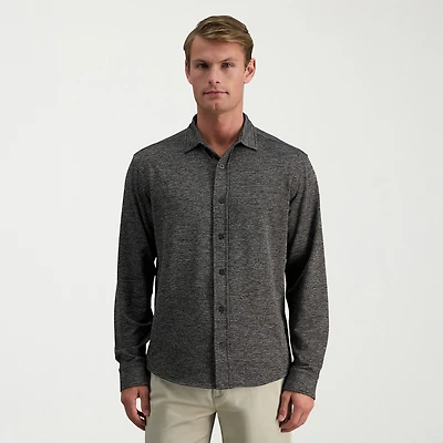 Haggar Stretch Twill Mens Long Sleeve Regular Fit Button-Down Shirt