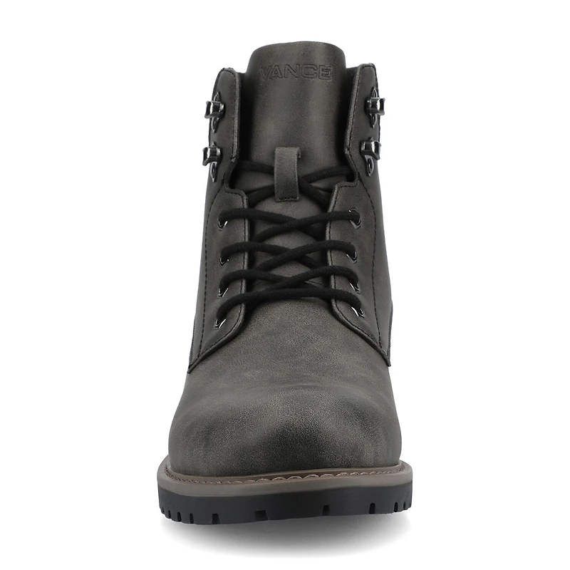 Vance Co Mens Block Heel Combat Boots