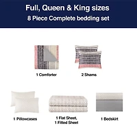 Home Expressions Mercer Stripes Complete Bedding Set With Sheets