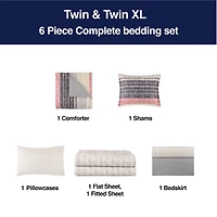 Home Expressions Mercer Stripes Complete Bedding Set With Sheets