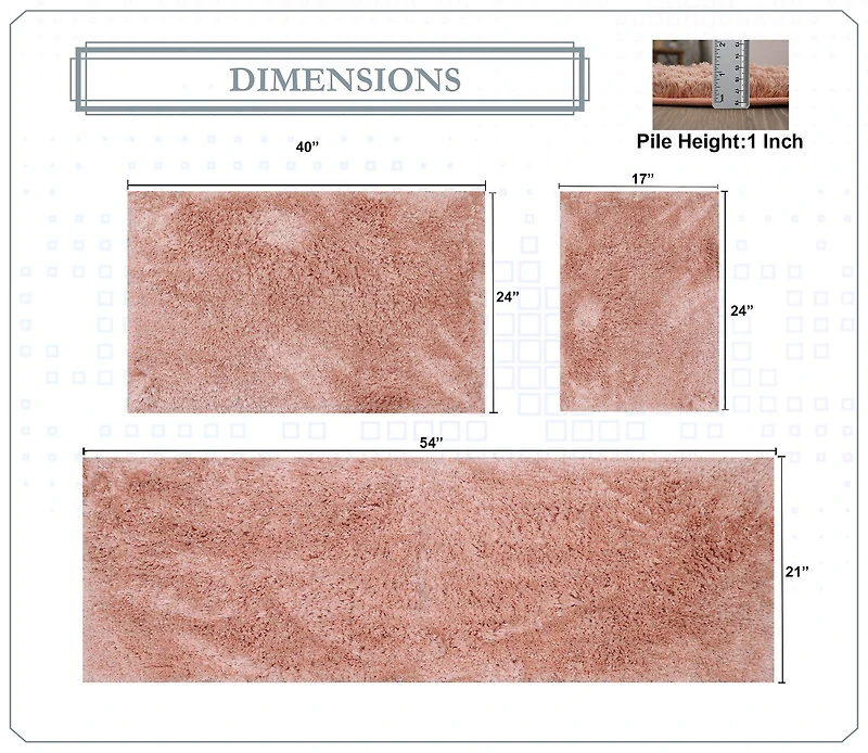 Home Weavers Inc Element 3-pc. Bath Rug Set