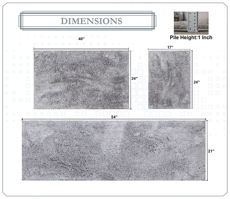 Home Weavers Inc Element 3-pc. Bath Rug Set