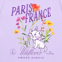 Paris France Womens Juniors Crew Neck Short Sleeve Regular Fit The Aristocats Graphic T-Shirt