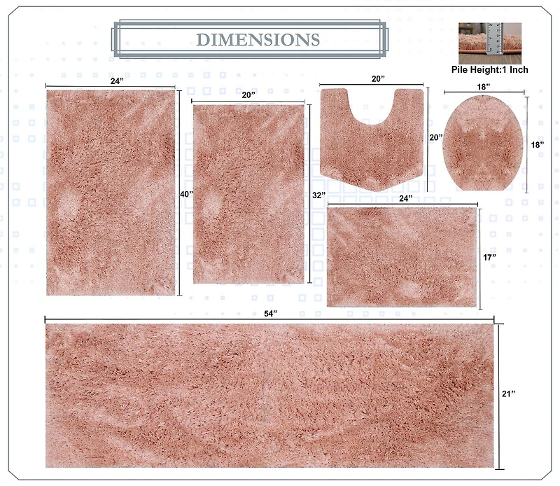 Home Weavers Inc Element 6-pc. Bath Rug Set