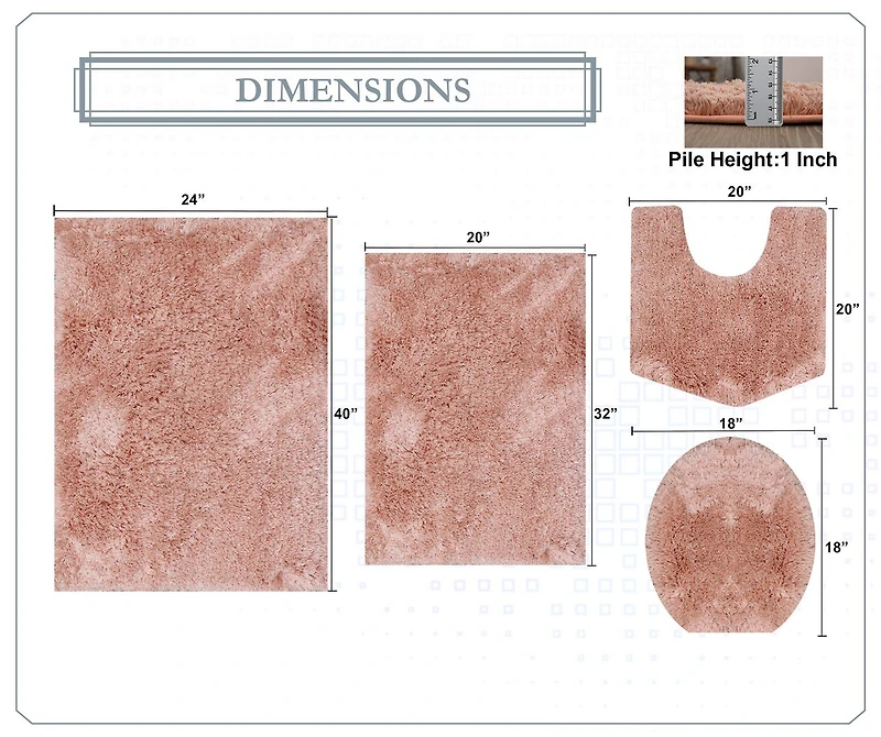 Home Weavers Inc Element 4-pc. Bath Rug Set