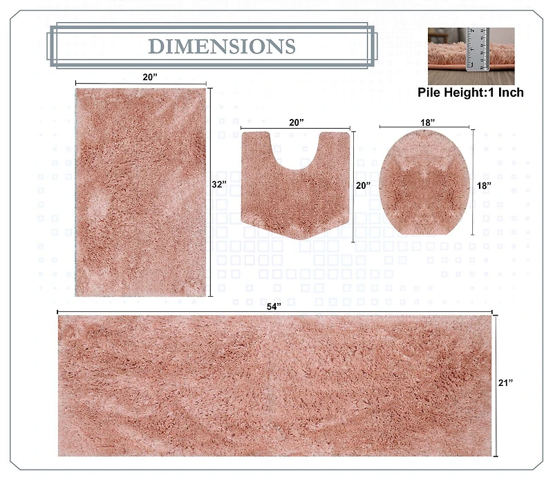 Home Weavers Inc Element 4-pc. Bath Rug Set