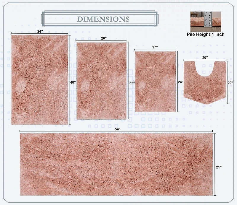Home Weavers Inc Element 5-pc. Bath Rug Set