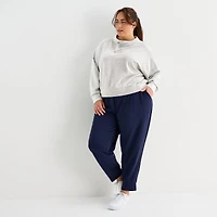 Stylus Womens Plus Funnel Neck Long Sleeve Sweatshirt
