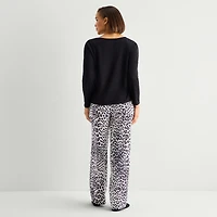 Liz Claiborne Womens Long Sleeve 4-pc. Pajama Set