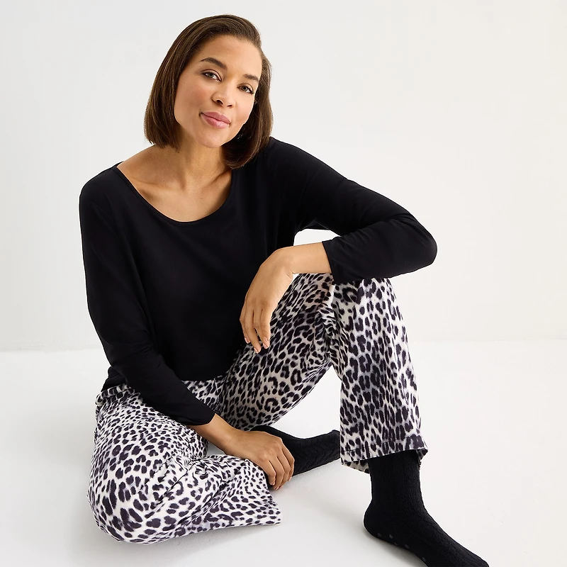 Liz Claiborne Womens Long Sleeve 4-pc. Pajama Set