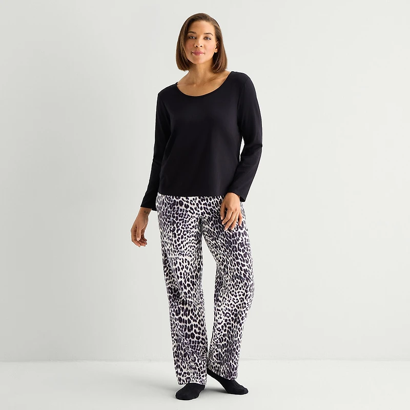 Liz Claiborne Womens Long Sleeve 4-pc. Pajama Set